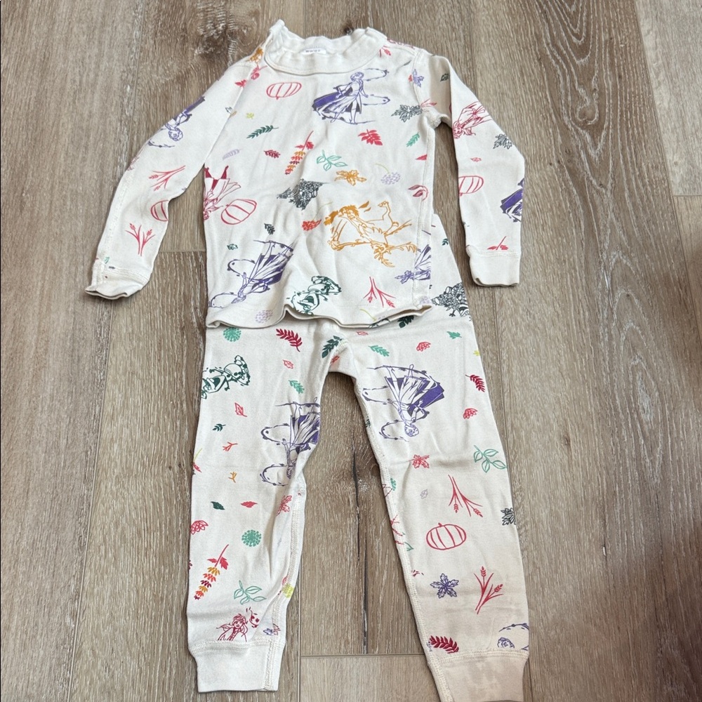 Hanna Andersson Cream Pajama Set with Multicolor Prints